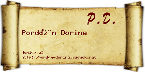 Pordán Dorina névjegykártya