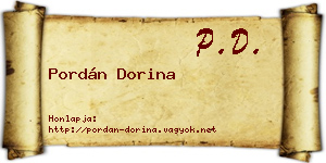 Pordán Dorina névjegykártya